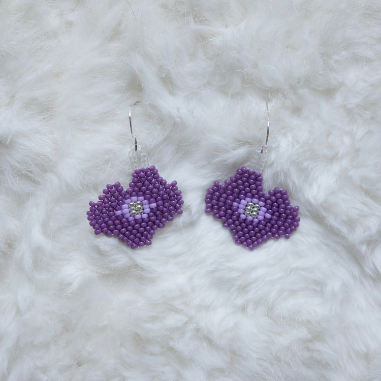 Boucles d'oreilles fleurs Violet Garigekko