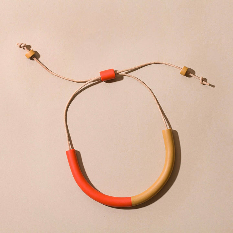 Collier Harper coquelicot et ocre