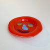 Small red 'Happy face' glass plate [unique piece] 