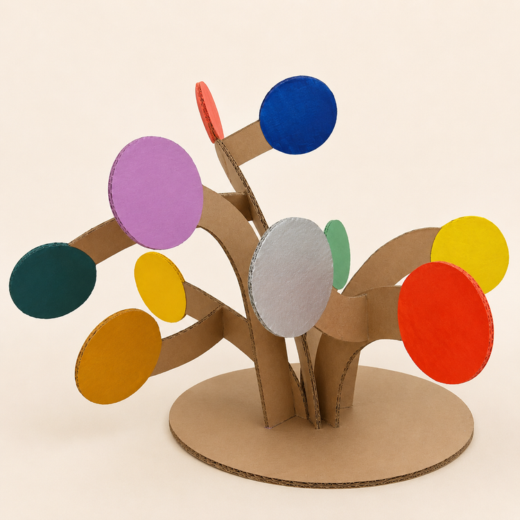 Sculpture en carton 'Arbre'