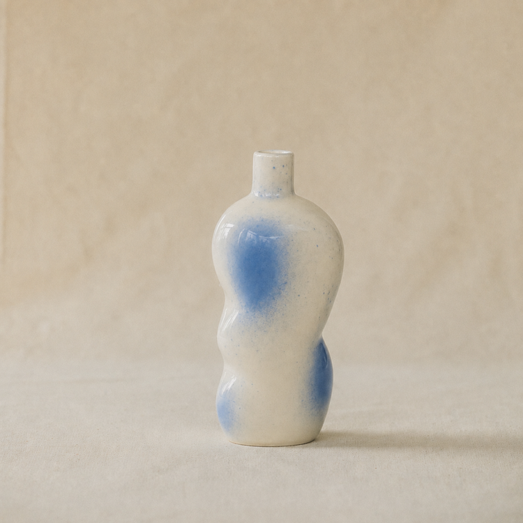 Soliflore bleu en céramique