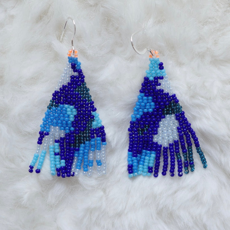 Boucles d'oreilles franges Blue Marble