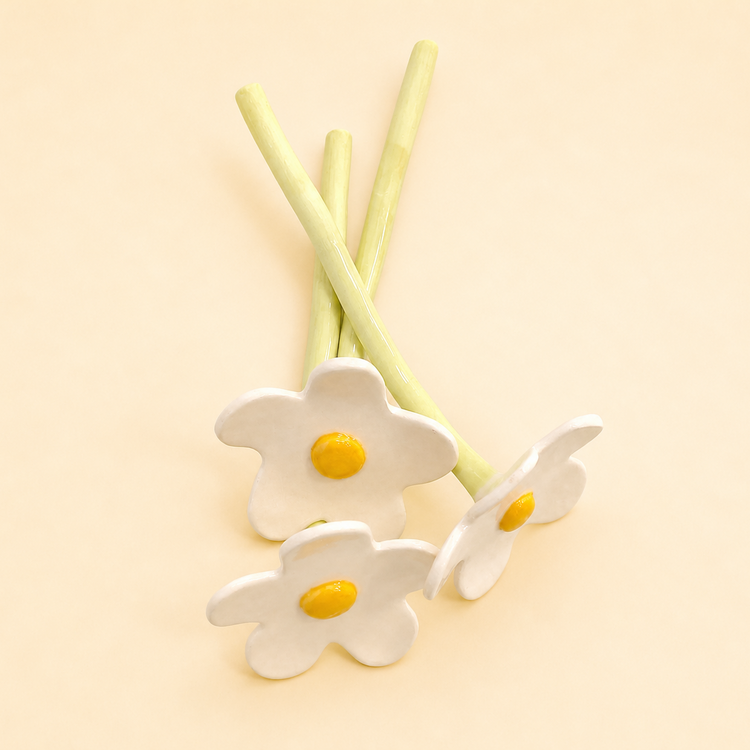 Marguerite en céramique Blanche