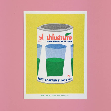 Affichette risographie 'Thai Can of Yanang Leaves Juice'