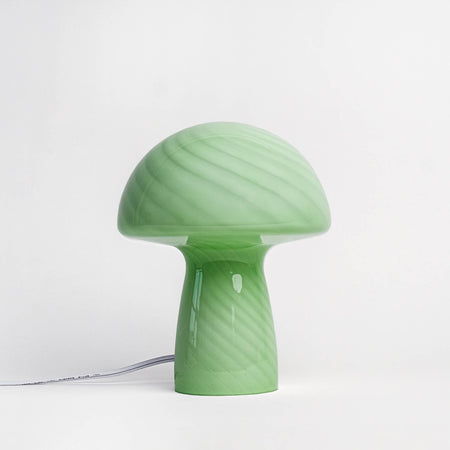 Green glass mushroom lamp 