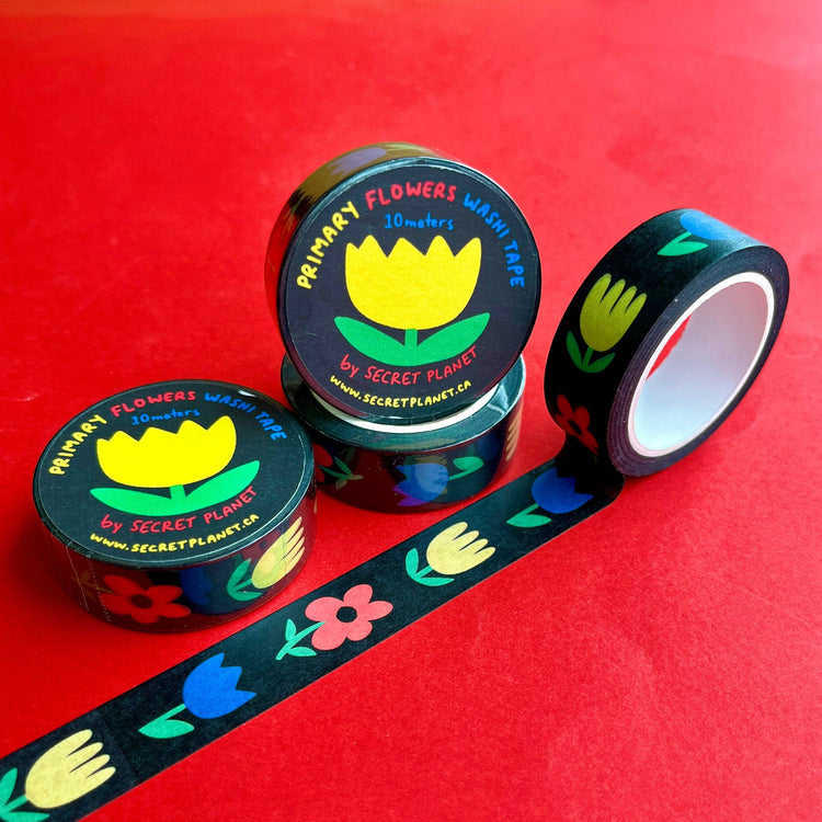 Ruban Washi Fleurs Primaires