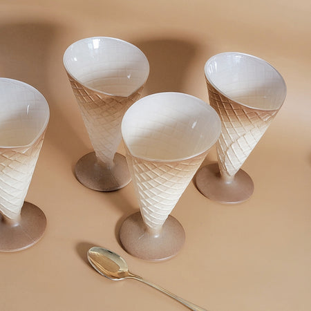 Duo de coupes à glace vintages Gaufre, Bormioli