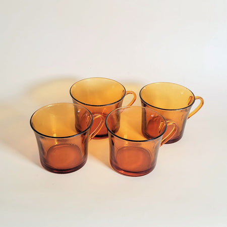 Duo de tasses Duralex ambrées vintage