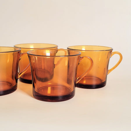 Duo de tasses vintages Duralex ambre
