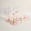 Lot de 2 verres à pied rose vintage Luminarc moyen