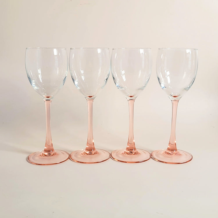 Lot de 2 verres à pied rose vintage Luminarc moyen