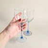 Duo de verres à pied bleu clair vintage Luminarc moyen