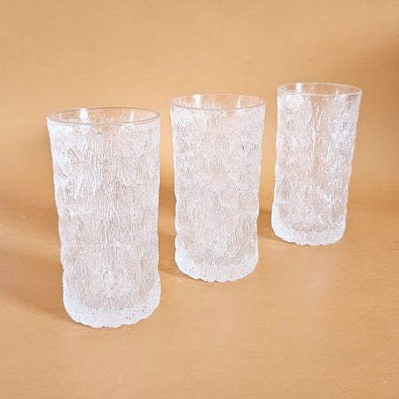 Trio de verres texturés vintage Geobel