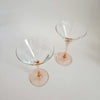 Set of 2 Luminarc pink stemmed cocktail glasses