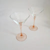 Set of 2 Luminarc pink stemmed cocktail glasses