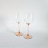 Lot de 2 verres à pied rose vintage Luminarc petit
