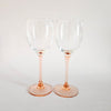 Lot de 2 verres à pied rose vintage Luminarc petit