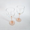 Lot de 2 verres à pied rose vintage Luminarc petit