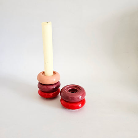 Set of 5 vintage ceramic candle holders 