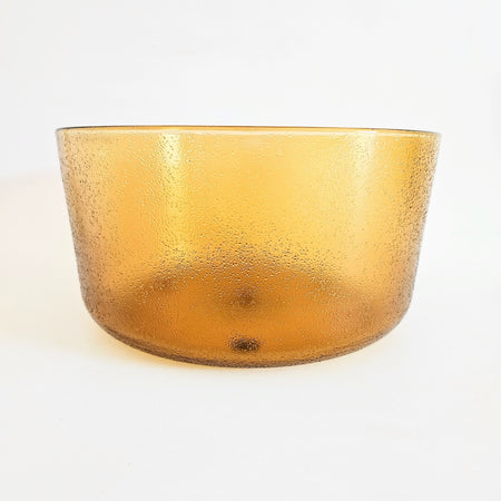 Textured vintage glass salad bowl 