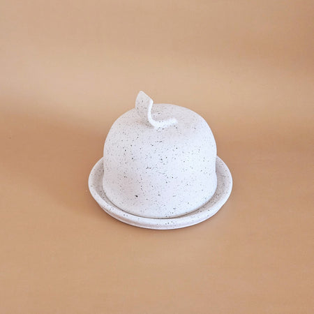 Second-hand handmade ceramic butter dish