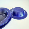 Set of 4 vintage deep blue glass plates