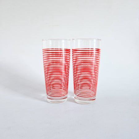 Duo de verres vintage rayés vintage