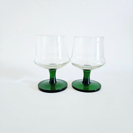 Duo of vintage digestive glasses