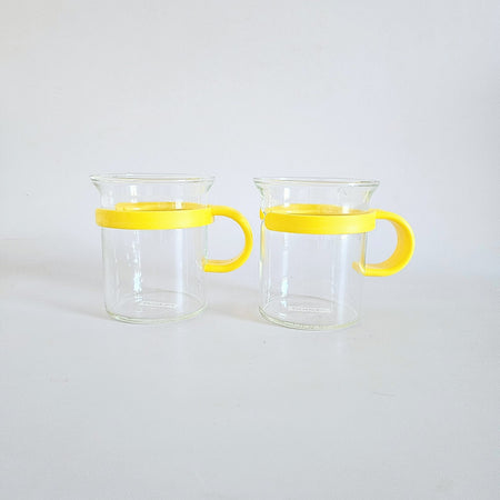 Duo of vintage yellow Bodum cups