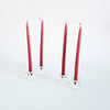 Set of 2 glass candle holders with candles