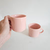 Duo de tasses roses en céramique vintage