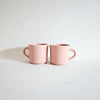 Duo de tasses roses en céramique vintage