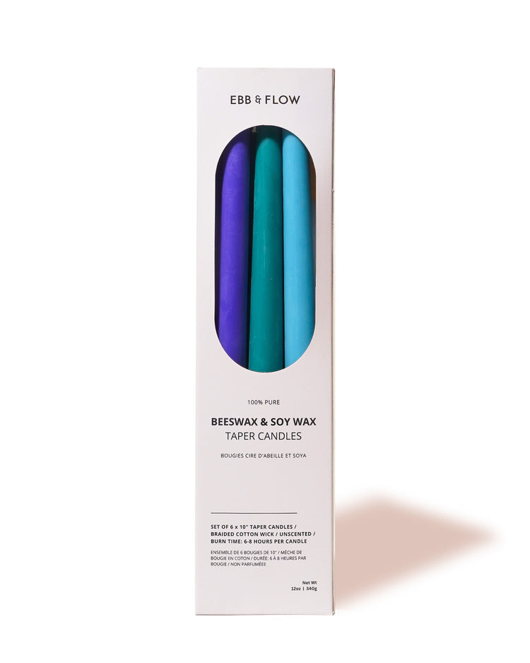 Set of 6 beeswax and soy candles [various colors]