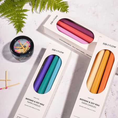 Set of 6 beeswax and soy candles [various colors]