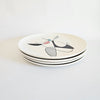 Lot de 4 assiettes vintages en céramique, Poppytrail