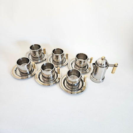 Set of 6 Vintage Italy Espresso Cups and Creamer