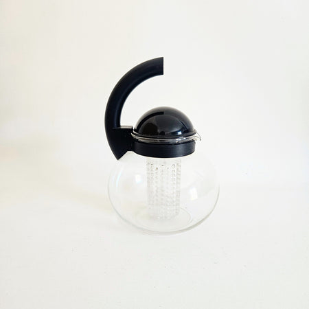 Vintage black glass Guzzini teapot