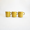 Lot de 3 tasses vintage en mélamine jaune