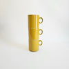 Lot de 3 tasses vintage en mélamine jaune