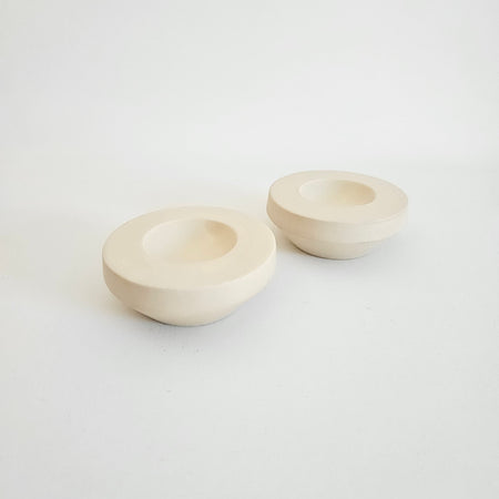 Pair of vintage egg cups in handmade ceramic