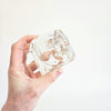 Bougeoir cube en verre vintage