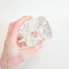 Bougeoir cube en verre vintage