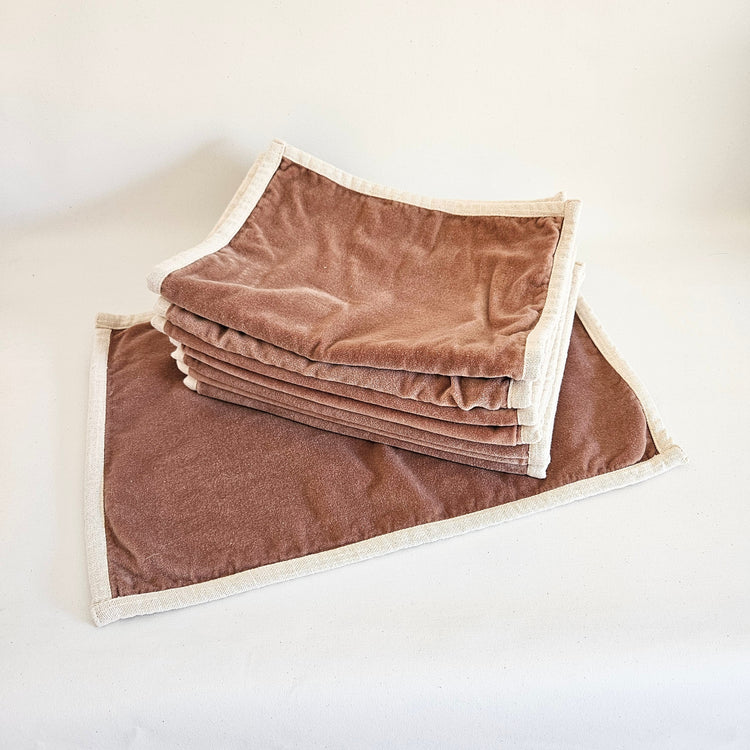 Ensemble de 4 napperons lin-velours