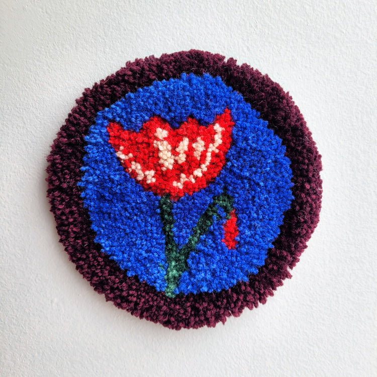 Pièce textile 'Blue Poppy Circle'