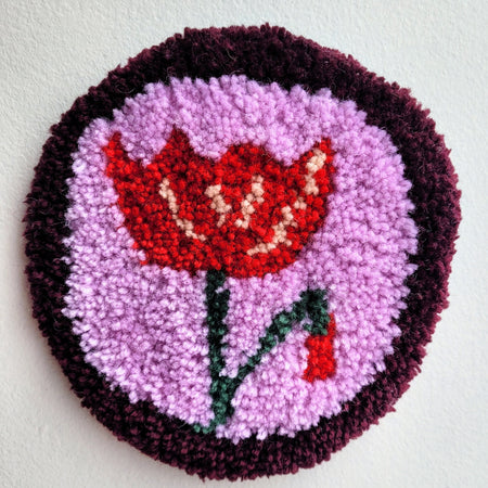 Pièce textile 'Lilac Poppy Circle'