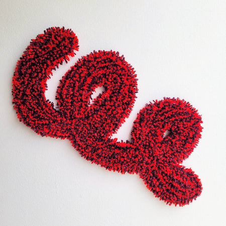 Pièce textile 'Two-tone red/burgundy Swirl'