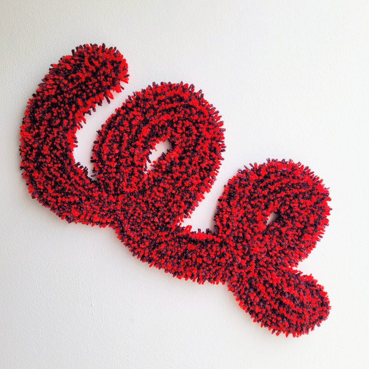 Pièce textile 'Two-tone red/burgundy Swirl'