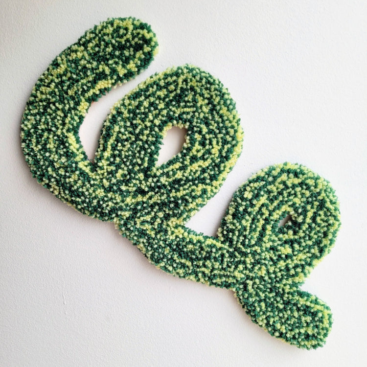 Textile piece 'Two-tone green Swirl'