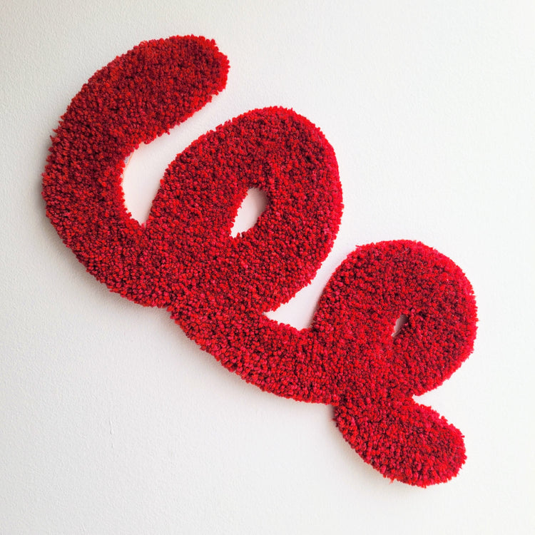 'Red Swirl' textile piece