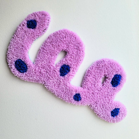 Pièce textile 'Lilac and blue dots Swirl'